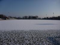 サッカー場＠太田市民運動公園。雪