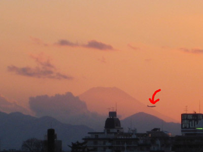 富士山と飛行機