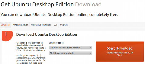 Ubuntu 10.10 ISOイメージ ダウンロード