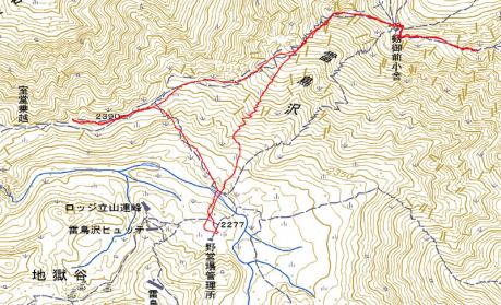 別山へのGPS地図